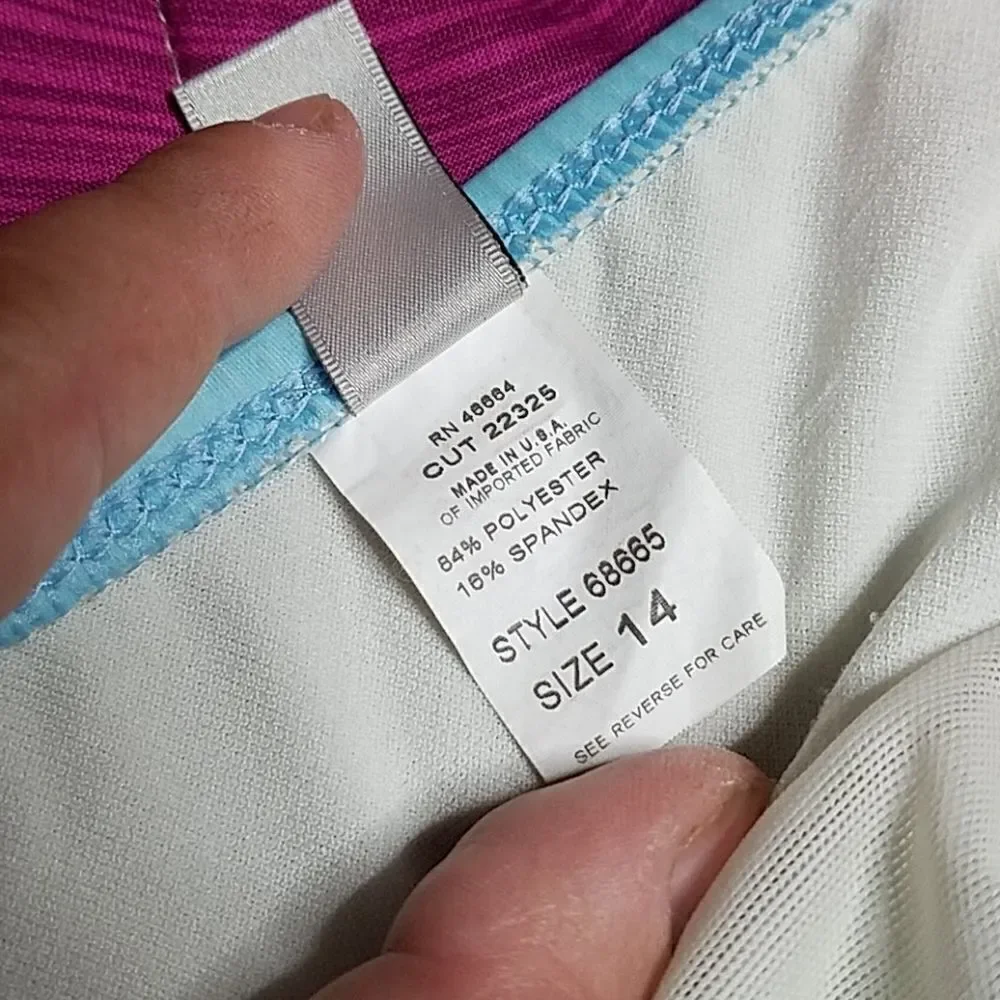 ✔ 5 for $25 Athena light blue floral bikini bottoms size 14